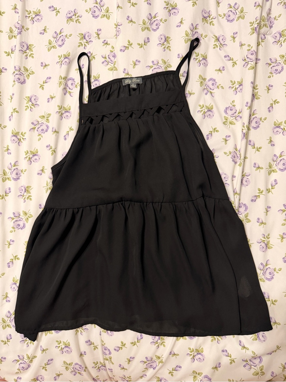 Lily Rose Black Tiered Spaghetti Strap Camisole